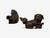 19th Century Chinese Export, Opposing Foo Dogs, Solid Teakwood, Glass, China, 19th C. For Sale - Image 5 of 18