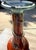 Hand-Blown 20" Amber Red Art Glass Trumpet Vase Applied Serpentine Spiral For Sale - Image 9 of 18