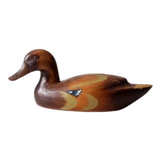 Vintage Painted Wood Duck Decoy For Sale