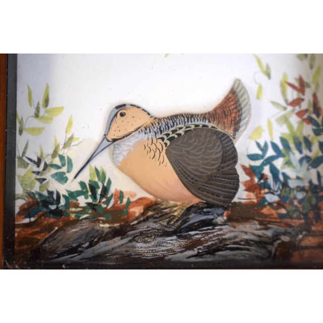 Mid 20th Century Hand Painted Woodcock Composition Relief Sculpture & Landscape by Joseph Q. Whipple (Signed) For Sale - Image 5 of 5