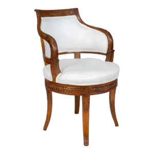 Early 19th Century French Charles X Walnut Swivel Desk Chair