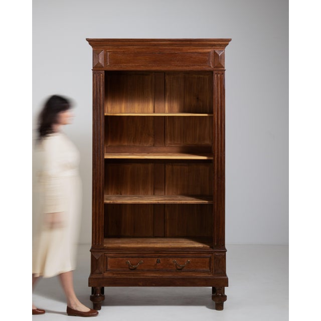 Oak Bookcase in Original Patina, Antique, France, Circa 1880 For Sale - Image 14 of 14