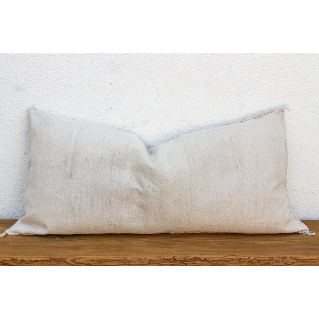 Textile Linen Tail Oversized Lumbar Moroccan Pillow For Sale - Image 7 of 8