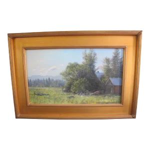 Nick Oberling Framed Nature Montana Mountain Farm Landscape Oil Painting