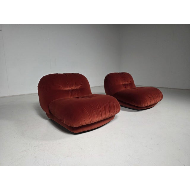 Red Jumbo Lounge Chair by Alberto Rosselli for Saporiti Italia, Italy, 1970s For Sale - Image 8 of 12