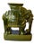 Mid 20th Century Green Glazed Ceramic Elephant Garden Stool / Plant Stand For Sale - Image 4 of 12