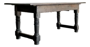Vintage Boho 19th Century Turned Wood Library Table