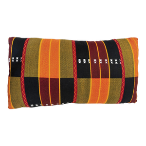 African Kente Cloth Throw Lumbar Pillow 17" W