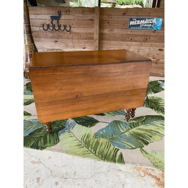 1940s Gate Leg Drop Leaf Spindle Dining Buffet Table For Sale - Image 10 of 12