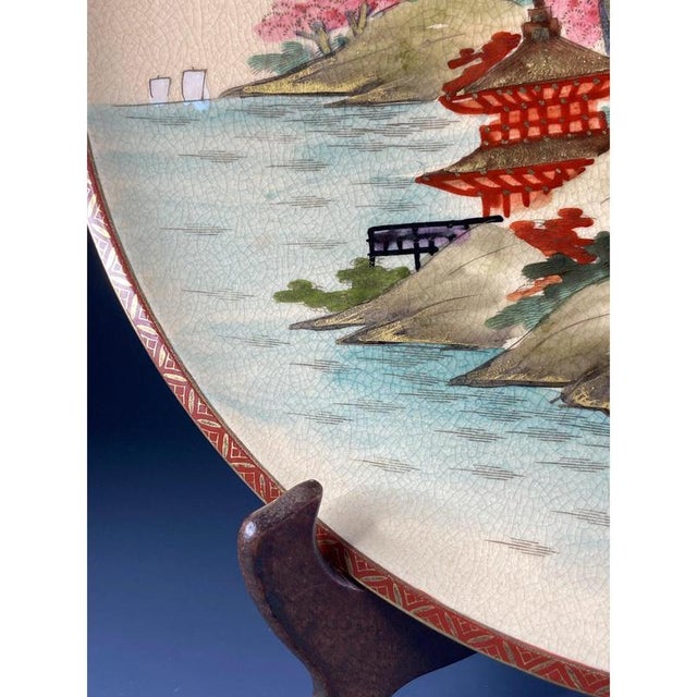 Japanese Meiji Satsuma Plate from Bunpō, 1868-1912 For Sale - Image 6 of 13