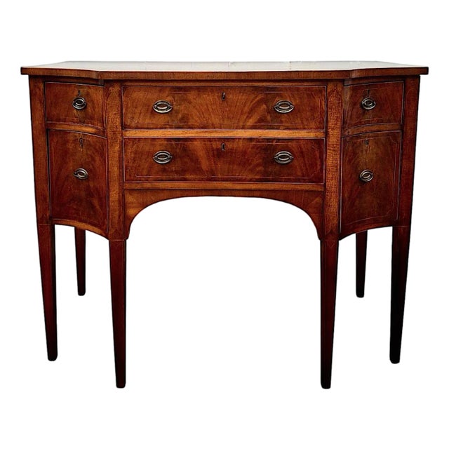 American Federal Style Diminutive Inlaid Mahogany Sideboard With Key For Sale