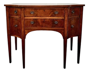 American Federal Style Diminutive Inlaid Mahogany Sideboard With Key