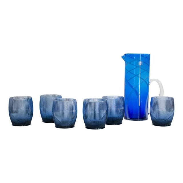 Murano Glasses and Carafe by Maryana Iskra for Ribes Studio Verres, 2004, Set of 7 For Sale - Image 6 of 6