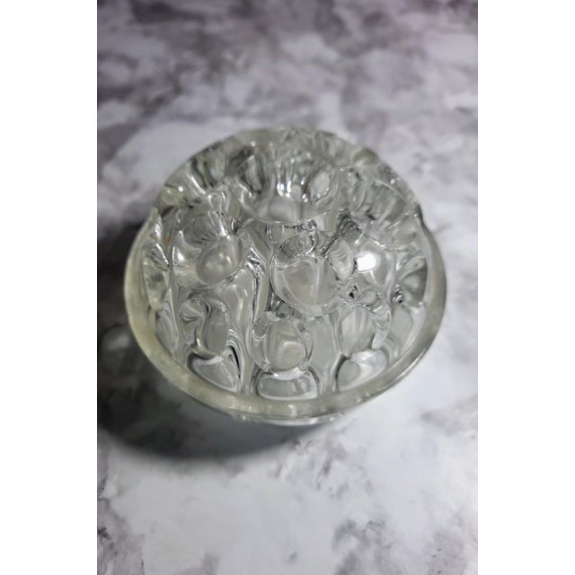 Transparent Reims France Crystal Flower Frog 19 Hole For Sale - Image 8 of 9