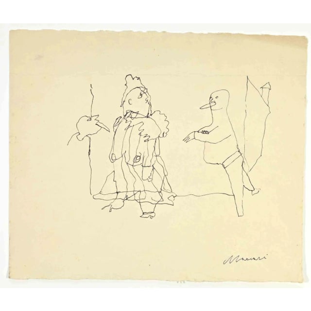 Belittled is a Pen Drawing realized by Mino Maccari (1924-1989) in the 1960s. Hand-signed on the lower. Good condition....