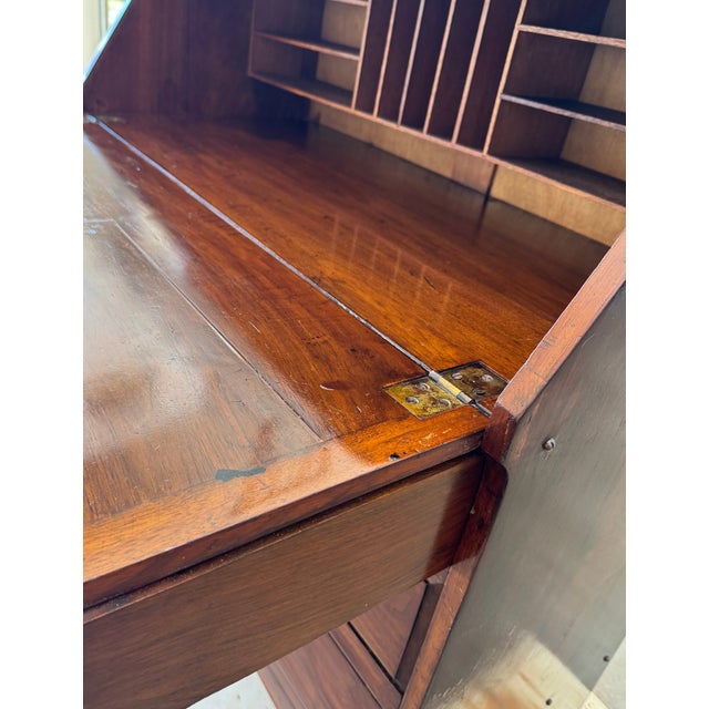 Antique American Walnut Slant Front Writing Desk With Drawers Circa 1800's For Sale - Image 16 of 18