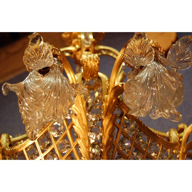 19th Century Gilt Bronze & Crystal Chandelier For Sale - Image 12 of 13