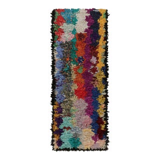 Vintage Azilal Moroccan Style Boucherouite Runner Rug, From Rug & Kilim For Sale