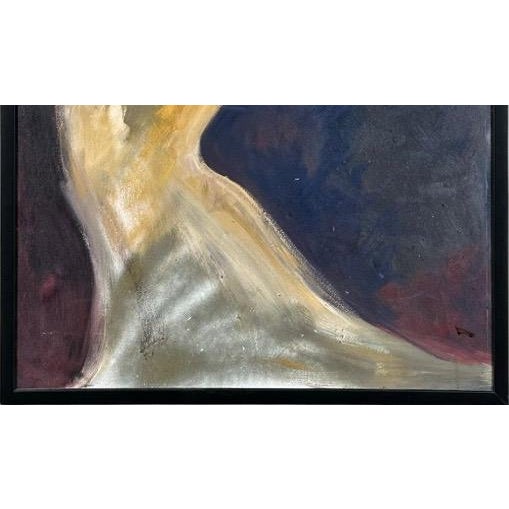 Late 20th Century Late 20th Century Large Original Figurative Expressionist Female Dancer Oil Painting Framed For Sale - Image 5 of 7