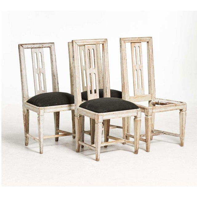 Swedish Gustavian Painted Dining Chairs, Set of 4 For Sale - Image 6 of 6