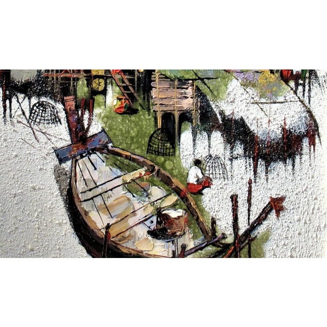 Late 20th Century KId Kosolawat, Fishing Village, Puttaya For Sale - Image 5 of 12