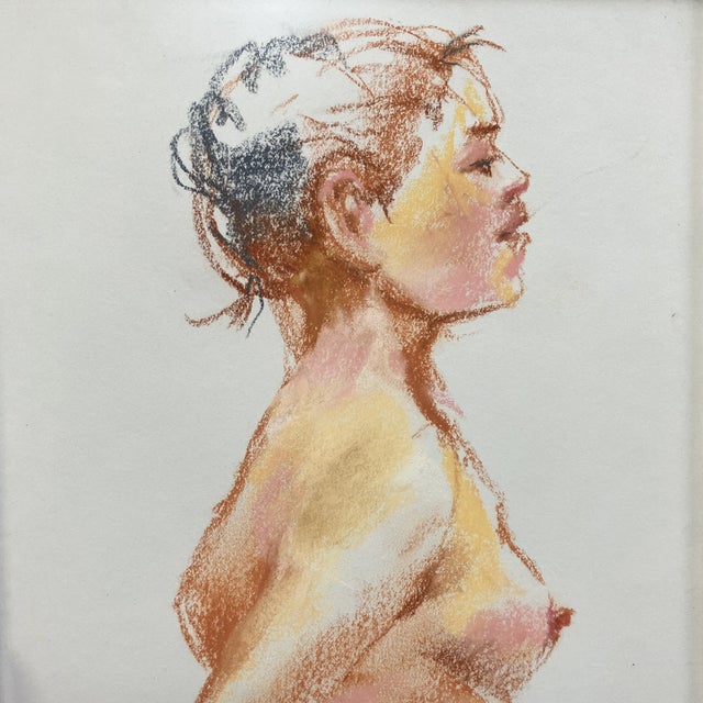 1970’s original female nude pastel study drawing, unsigned in vintage frame. Measures 9x12 or 9.5x12.5 framed. Check out...