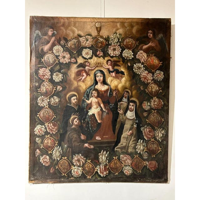Central Italian Artist, Devotional Scene, Late 17th Century, Painting on Wood For Sale - Image 6 of 7