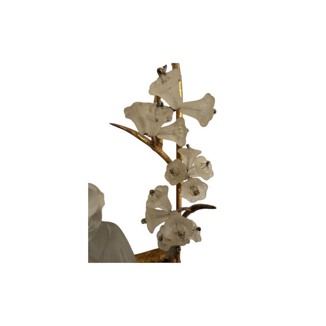 Metal Maison Bagues Attrib Gilded Tole and Frosted Glass Sconce For Sale - Image 7 of 10