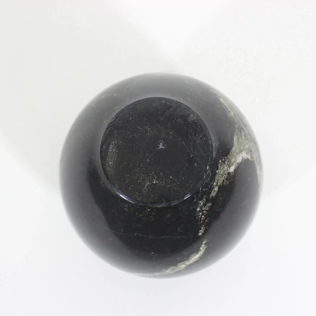 Vintage Black Marble Stone Vase For Sale - Image 9 of 9