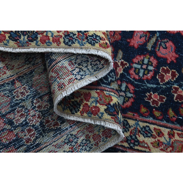1960s Vintage Persian Handmade Wool Cotton Light Red Area Rug For Sale - Image 10 of 11