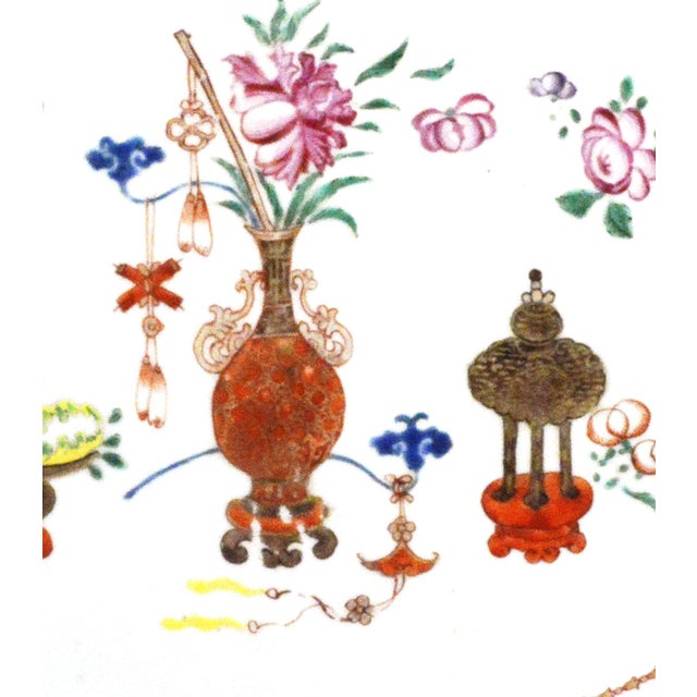 Ceramic Chinese Export Famille Rose Porcelain Oval Platter With Precious Objects, Circa 1765–1785 For Sale - Image 7 of 8