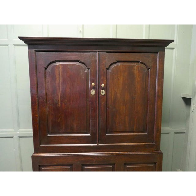 Georgian Oak Housekeepers Cupboard For Sale - Image 3 of 7