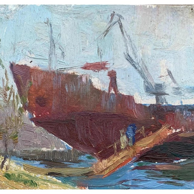 Realism Vintage Impressionist River Oil Painting, Ukrainian Art, 1960s For Sale - Image 3 of 6