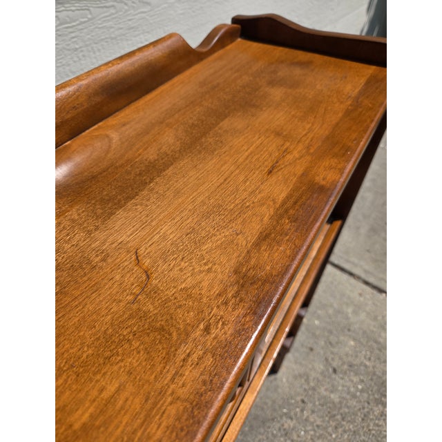 Brown Ethan Allen / Baumritter Solid Hard Rock Maple Colonial Style Twin Size Bookcase Headboard For Sale - Image 8 of 17