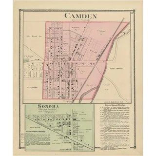 Antique Map of Camden and Sonora, 1871 For Sale