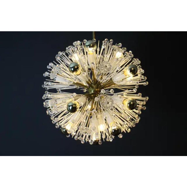 Metal Sputnik Snowball Dandelion Chandelier Emil Stejnar for Nikoll, 1950s For Sale - Image 7 of 14