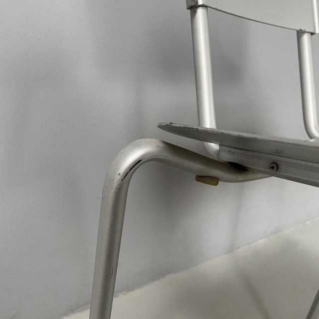 Italian Modern Aluminum Stackable Chairs by Tanzi, 1980s, Set of 4 For Sale - Image 16 of 18