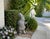Vintage Whimsical Cast Iron Dapper Rabbit Garden Statue Holding a Pipe For Sale - Image 11 of 12