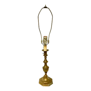 19th Century Bronze French Candlestick Table Lamp