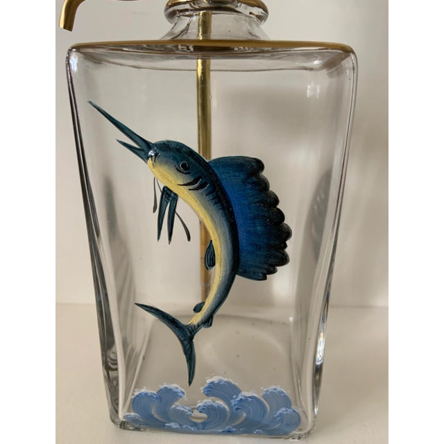 Brass Mid-Century Brass and Glass Decanter For Sale - Image 8 of 9