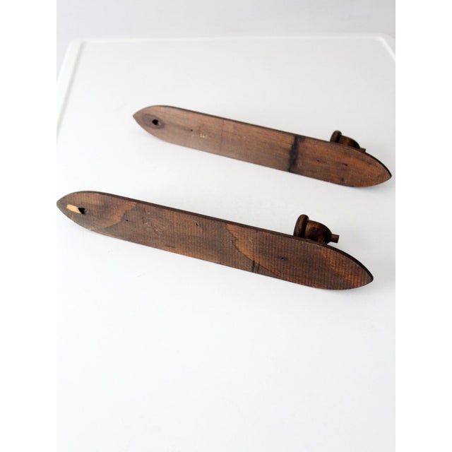 Pair of Mid-Century Gothic Revival Wood Wall Candle Sconces For Sale - Image 6 of 11