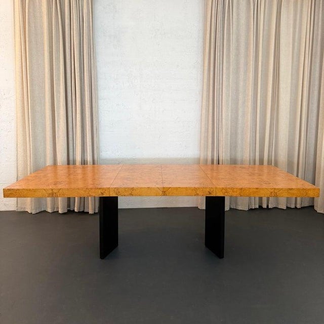 1970s Modernist Extension Burl Dining Set by Milo Baughman for Thayer Coggin For Sale - Image 11 of 15