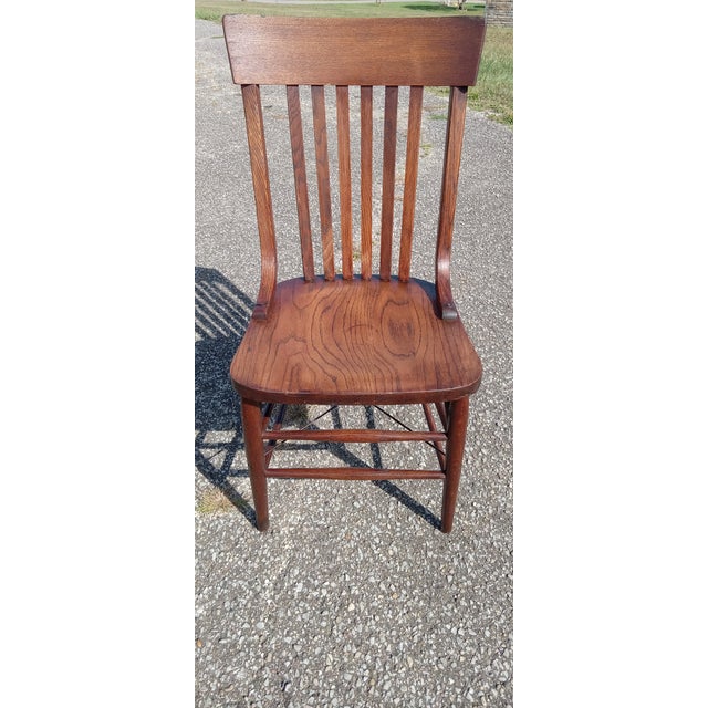 1910s Vintage Solid Wood Farmhouse Chair For Sale - Image 6 of 12
