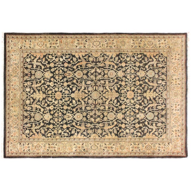 Boho Chic Charcoal/Beige Wool Rug - 4'2'' X 5'10'' For Sale - Image 9 of 10