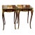 French Accent Side Table With Glass Top, Gold Leaf & Bronze Details For Sale
