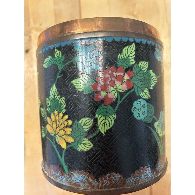 Antique Cloisonné Tea Caddy For Sale - Image 11 of 11