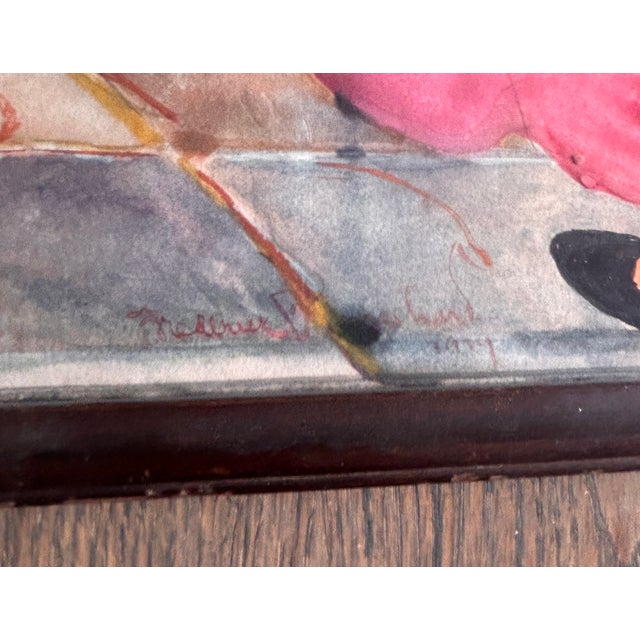1910s Frederick Blanchard Signed Antique Watercolor Gouache Ca Figures Affair For Sale - Image 5 of 7