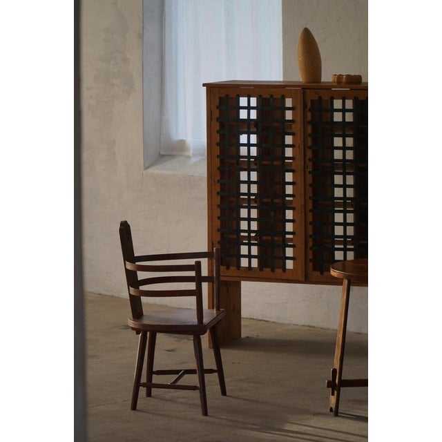 Wood Scandinavian Folk Art Wooden Armchairs with Hand-Carved Motifs, 1920s, Set of 2 For Sale - Image 7 of 18