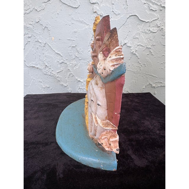 Folk Art Vintage Midwest Taiwan Noah’s Ark Cast Iron Doorstop For Sale - Image 3 of 8