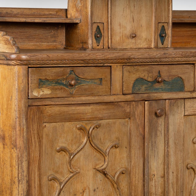 Brown 19th Century Original Painted Swedish Pine Clock Cabinet For Sale - Image 8 of 12
